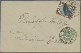 Br Deutsches Reich - Inflation: 1920, 15 Pf Nationalversammlung U. Polen 5 F Grün Adler, Portogerechte - Lettres & Documents