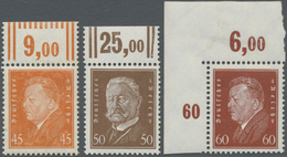 ** Deutsches Reich - Inflation: 1928, 45, 50 Und 60 Pfg. Reichspräsidenten Als Postfrische Marken Vom O - Storia Postale