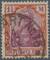 O Deutsches Reich - Inflation: 1921, 1¼ M. Mit Kreuzblüten-Wz., Sog. „Vierpaß-Wasserzeichen”, Entwerte - Storia Postale