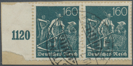 Brfst Deutsches Reich - Inflation: 160 Pfg. Schnitter, Wz. Waffeln, Waagerechtes Randpaar Auf Briefstück K - Lettres & Documents