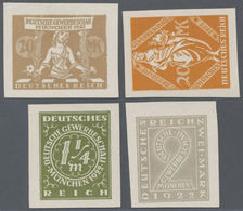 (*) Deutsches Reich - Inflation: 1922, "Deutsche Gewerbeschau München" 4 ESSAYS In Verschiedenen Farben, - Lettres & Documents