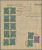 O Deutsches Reich - Inflation: 1922, 12x 4 Mk. Posthorn (dabei 8er Block) Sowie 2 Mk. Ef. Posthorn In - Lettres & Documents