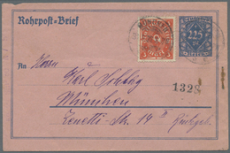 GA Deutsches Reich - Inflation: 1922, 3 M. Posthorn Als Zufrankatur Auf Rohrpost-Ganzsachenumschlag 2,2 - Brieven En Documenten