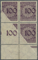 */ Deutsches Reich - Inflation: 1923. 100 Pfg. Violettpurpur, Ungebrauchter Unterrand-Viererblock Mit A - Lettres & Documents