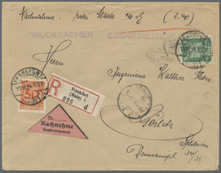 Br Deutsches Reich - Weimar: 1923, 50 Pfg. Rentenpfennig Und 5 Pfg. Adler Als Portogerechte Frankatur A - Neufs