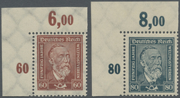 ** Deutsches Reich - Weimar: 1924, 60 Pf Und 80 Pf Stephan, Gestrichenes Papier, Im Plattendruck-Eckran - Nuovi