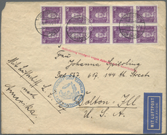 Br Deutsches Reich - Weimar: 1926, Berühmte Deutsche 40 Pf. Leibnitz Im Zehnerblock Auf Zeppelin-Luftpo - Unused Stamps