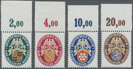 ** Deutsches Reich - Weimar: 1926, Deutsche Nothilfe: Landeswappen, Ungefalteter Luxusoberrandsatz, Rän - Unused Stamps