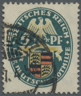 O Deutsches Reich - Weimar: 1926, 5+5 Pfg. Nothilfe Mit Stehendem Wasserzeichen, Tadellos Gestempelt, - Ongebruikt