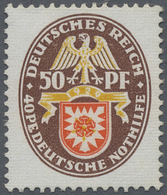 ** Deutsches Reich - Weimar: 1929, 50+40 Pfg. Nothilfe Mit Plattenfehler "PE" Statt "PF" Postfrisch Uns - Neufs