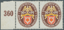 ** Deutsches Reich - Weimar: 1929. Nothilfe Wappen (IV) 50+40 Pf. Waagr. SR-Paar Mit Rand-Nr. "360". Da - Neufs