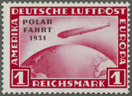 ** Deutsches Reich - Weimar: 1931, 1 RM Polarfahrt Mit Aufdruckfehler "Bindestrich Nach POLAR Fehlt" In - Ongebruikt