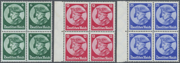 **/ Deutsches Reich - 3. Reich: 1933, Fridericus, Kompletter Satz Im Viererblock Meist Vom Linken Seiten - Unused Stamps