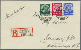 Br Deutsches Reich - 3. Reich: 1933, 6 Pfg. Bis 12 Pfg. Friedrich Der Große Komplett Auf R-FDC Aus "ZWI - Unused Stamps