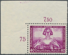 ** Deutsches Reich - 3. Reich: 1933, 40Pfg. Wagner, Aus Der Linken Oberen Bogenecke, Postfrisch. - Nuovi