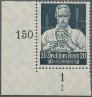 ** Deutsches Reich - 3. Reich: 1933, 20Pf. Stände, Linke Untere Bogenecke Mit FN"1", Tadellos Postfr. - Ongebruikt