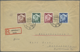 Br Deutsches Reich - 3. Reich: 1935, 3Pf. Bis 25Pf., Saarabstimmung, Kpl. Satz Auf R-FDC Aus "HEIDELBER - Ongebruikt