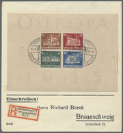 Br Deutsches Reich - 3. Reich: 1935, OSTROPA-Block Mit Zwei SoSt. 28.6.35 Und Sonder-R-Zettel Auf Vorge - Ongebruikt