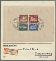 Br Deutsches Reich - 3. Reich: 1935, OSTROPA-Block Mit Zwei SoSt. 28.6.35 Und Sonder-R-Zettel Auf Vorge - Neufs