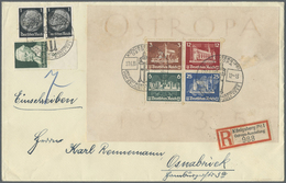 Br Deutsches Reich - 3. Reich: OSTROPA-Block Auf Sehr Sauberem R-Brief Mit SST. Sehr Seltener Beleg - Unused Stamps