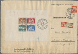 Br Deutsches Reich - 3. Reich: 1935, Ostropa-Block Mit 8 Pfg. Hindenburg-Beifrankatur Auf Großformatige - Unused Stamps