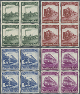 **/ Deutsches Reich - 3. Reich: 1935, 100 Jahre Deutsche Eisenbahn, Postfrische Luxus-Viererblock-Serie - Unused Stamps