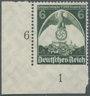 * Deutsches Reich - 3. Reich: 1935, 6 Pf Reichsparteitag Nürnberg, Ungebrauchte Bogenecke Unten Links, - Ongebruikt