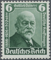 ** Deutsches Reich - 3. Reich: 1936, 6 Pfg "I.A.A." Mit PLATTENFEHLER "le In Daimler Schräg" Postfrisch - Ongebruikt