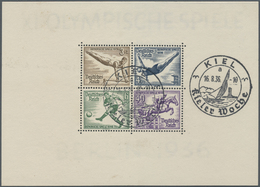 ** Deutsches Reich - 3. Reich: 1936, Olympia-Blockpaar Postfrisch, Beide Dickes Papier, Bl. 5 Mit SST K - Unused Stamps