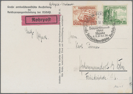 Deutsches Reich - 3. Reich: 1937, 8+4 Pf Und 5+3 Pf Winterhilfswerk Auf Propaganda-Karte, Entwertet - Unused Stamps
