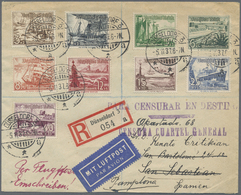 Br Deutsches Reich - 3. Reich: 1937, WHW Schiffe Komplett Auf R-Luftpostbrief Von Düsseldorf Nach Spani - Unused Stamps
