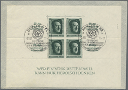Deutsches Reich - 3. Reich: 1937, Reichsparteitags-Block Auf FDC Mit ESST "BERLIN 3.9.37" (minime Sp - Unused Stamps