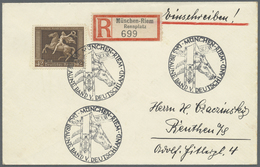 Br Deutsches Reich - 3. Reich: 1938, Braunes Band 42+108 Pf. Auf Zwei R-Briefen Mit Unterschiedl. Sonde - Unused Stamps