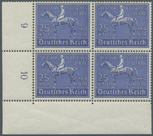 **/ Deutsches Reich - 3. Reich: 1939, Blaues Band Im Postfrischen Linken Unteren Eckrand-Viererblock, Mi - Neufs