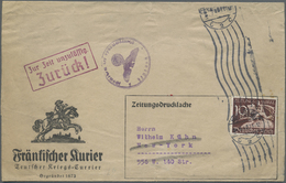 Br Deutsches Reich - 3. Reich: 1939, 10 Pfg. Zeitungsmarke Mit Firmenlochung "WT.V" Als Portogerechte E - Neufs