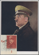Br Deutsches Reich - 3. Reich: 1941. Farb-Maximumkarte "Hitler Mit Mütze" Vs. Mit Pass. Marke 12+38 Pf - Ongebruikt