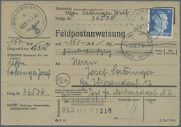 Br Deutsches Reich - 3. Reich: 1945, Feldpostanweisung Von FP-Nummer 36536 (Kenn-Nr. 663 - 17.3.45) Fra - Neufs