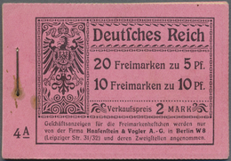 Deutsches Reich - Markenheftchen: 1911, 2 M. Germania-Heftchen Mit ONr. 4A, LEER Und Mit Bedruckten - Booklets