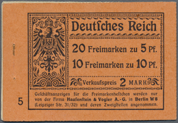 Deutsches Reich - Markenheftchen: 1912, 2 M. Germania-Heftchen Mit ONr. 5, LEER Und Mit Bedruckten Z - Libretti