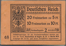 Deutsches Reich - Markenheftchen: 1912, 2 M. Germania-Heftchen Mit ONr. 6 A, LEER Und Mit Unbedruckt - Booklets