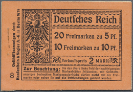 Deutsches Reich - Markenheftchen: 1912, 2 M. Germania-Heftchen Mit ONr. 8, LEER Und Mit Bedruckten Z - Booklets