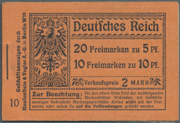 Deutsches Reich - Markenheftchen: 1910, 2 M. Germania-Markenheftchen, LEER, Deckel Und 5 Zwischenblä - Libretti