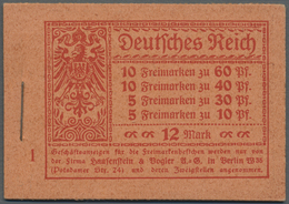 ** Deutsches Reich - Markenheftchen: 1921, 12 M. Germania-Heftchen Mit ONr. 1, Heftchen-Rand Dgz., Post - Booklets