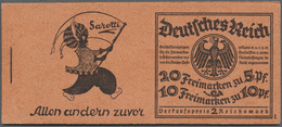 ** Deutsches Reich - Markenheftchen: 1925, 2 RM Rheinland-Markenheftchen Mit ONr. "1", Postfrisch, Alle - Libretti