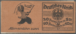 ** Deutsches Reich - Markenheftchen: 1925, Markenheftchen Rheinland Ohne Zwischenblätter Und Klammer, E - Carnets