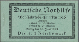 * Deutsches Reich - Markenheftchen: 1926. Nothilfe Wappen, Heftchenblätter Angeklebt. (Mi. 1.100,- Für - Libretti