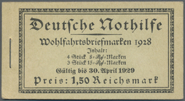 ** Deutsches Reich - Markenheftchen: 1928, Markenheftchen Nothilfe Wappen Mit HBl 65B (ohne 63/64B) Pos - Booklets