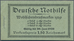 ** Deutsches Reich - Markenheftchen: 1929, Markenheftchen Nothilfe, "Gültig Bis 30. Juni 1930", Dieses - Libretti