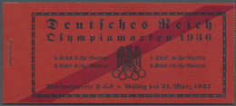 ** Deutsches Reich - Markenheftchen: 1936, MH 2 RM Olympische Spiele (Vorderdeckel Mit Rotem Streifen), - Carnets