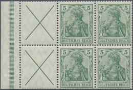 * Deutsches Reich - Markenheftchenblätter: 1910, 5 Pf Grün Germania-Friedensdruck Heftchenblatt, Obere - Libretti